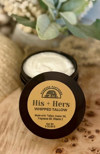 His and Hers whipped tallow lotion - all natural whipped tallow lotion from our Alabama farm