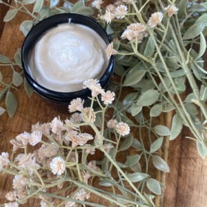Tropical Beach Bum whipped tallow—hydrating with a beachy, refreshing scent.
