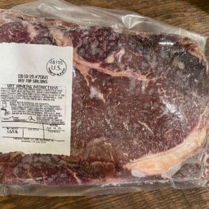 Premium grass-fed, grain-finished top sirloin steak from Blended Pastures Farmstead—tender, flavorful, and perfect for grilling.