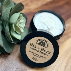 Cozy His + Hers whipped tallow with a soothing flannel scent—luxurious skincare for couples.