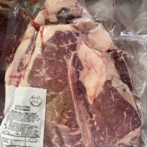 Beef 6 Thick-cut Porterhouse steak from grass-fed, grain-finished SimAngus cattle