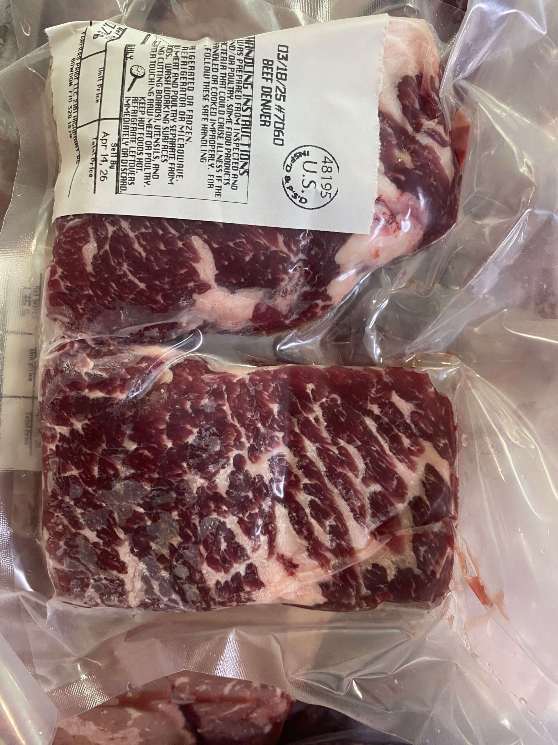 Denver Steak – Tender & Flavorful | Blended Pastures Farmstead Premium Denver steak from grass-fed, grain-finished SimAngus beef