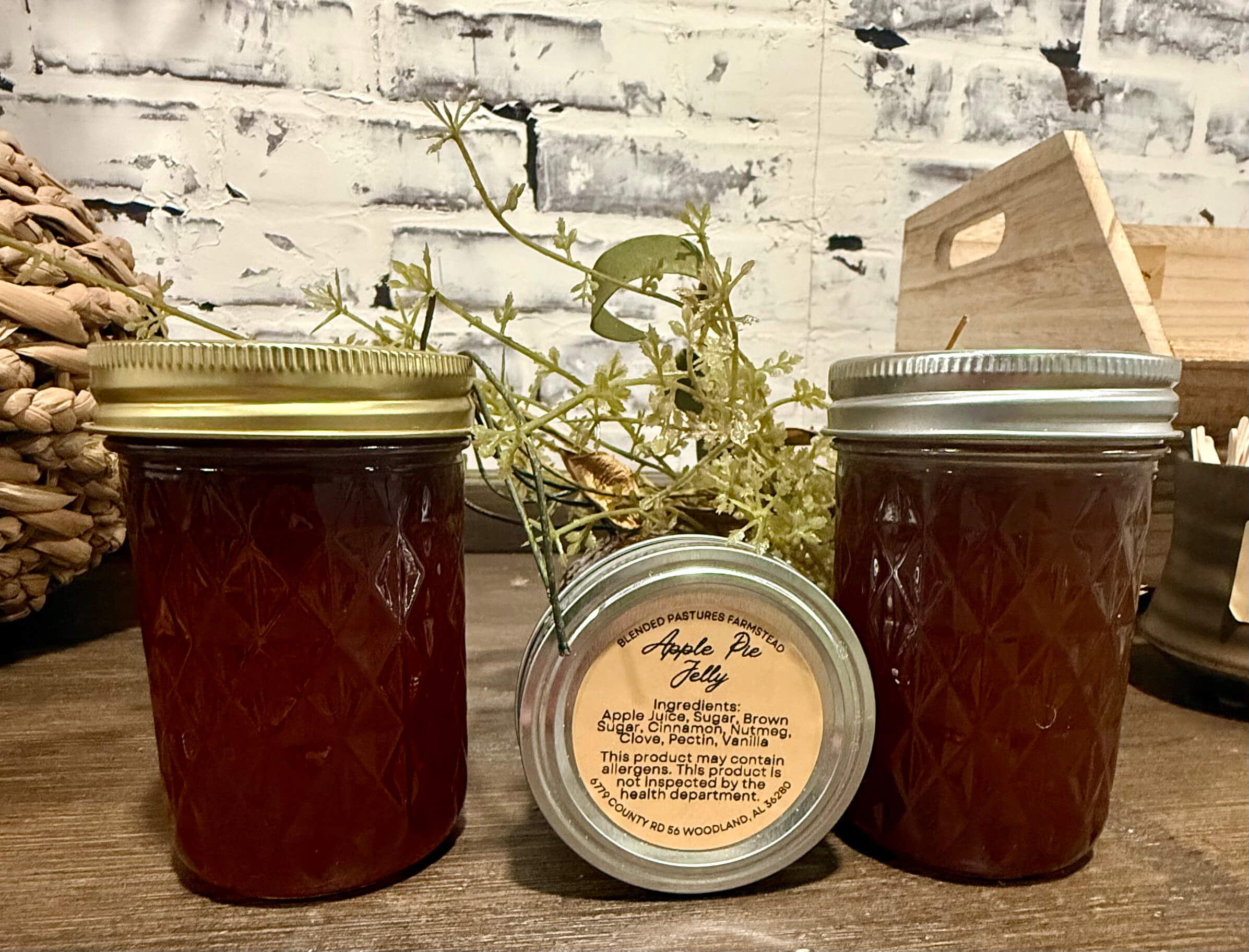 Homemade Apple Pie Jelly in mason jar—sweet, spiced.