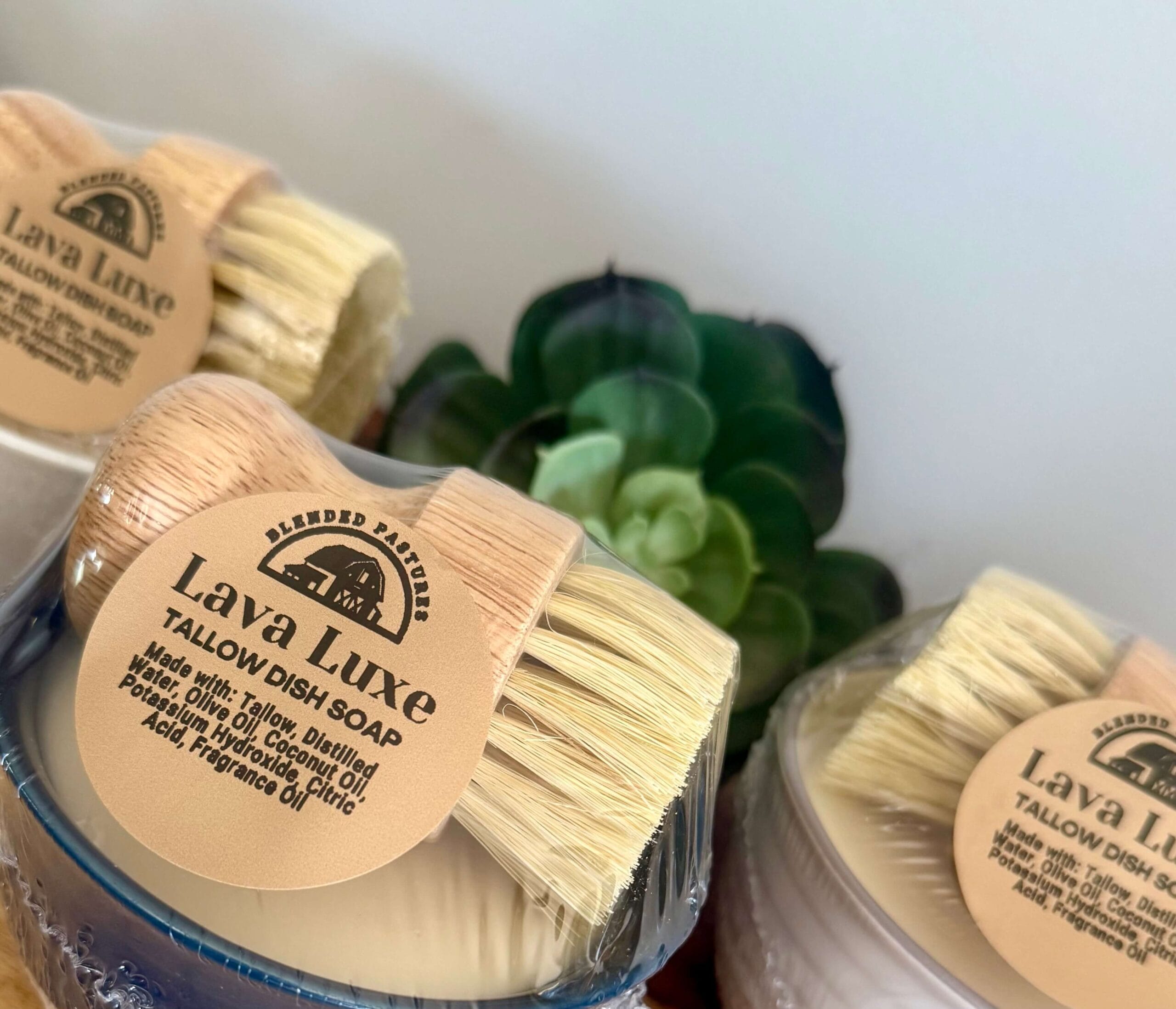 Lava Luxe tallow dish soap bar—volcano-inspired, tropical, powerful, and eco-friendly.