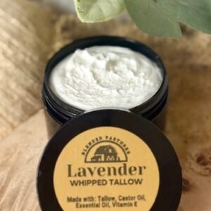 Lavender Whipped Tallow moisturizer made with grass-fed beef tallow