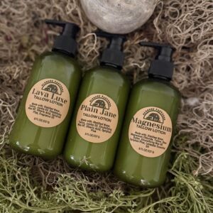 Magnesium Tallow Lotion made with grass-fed beef tallow