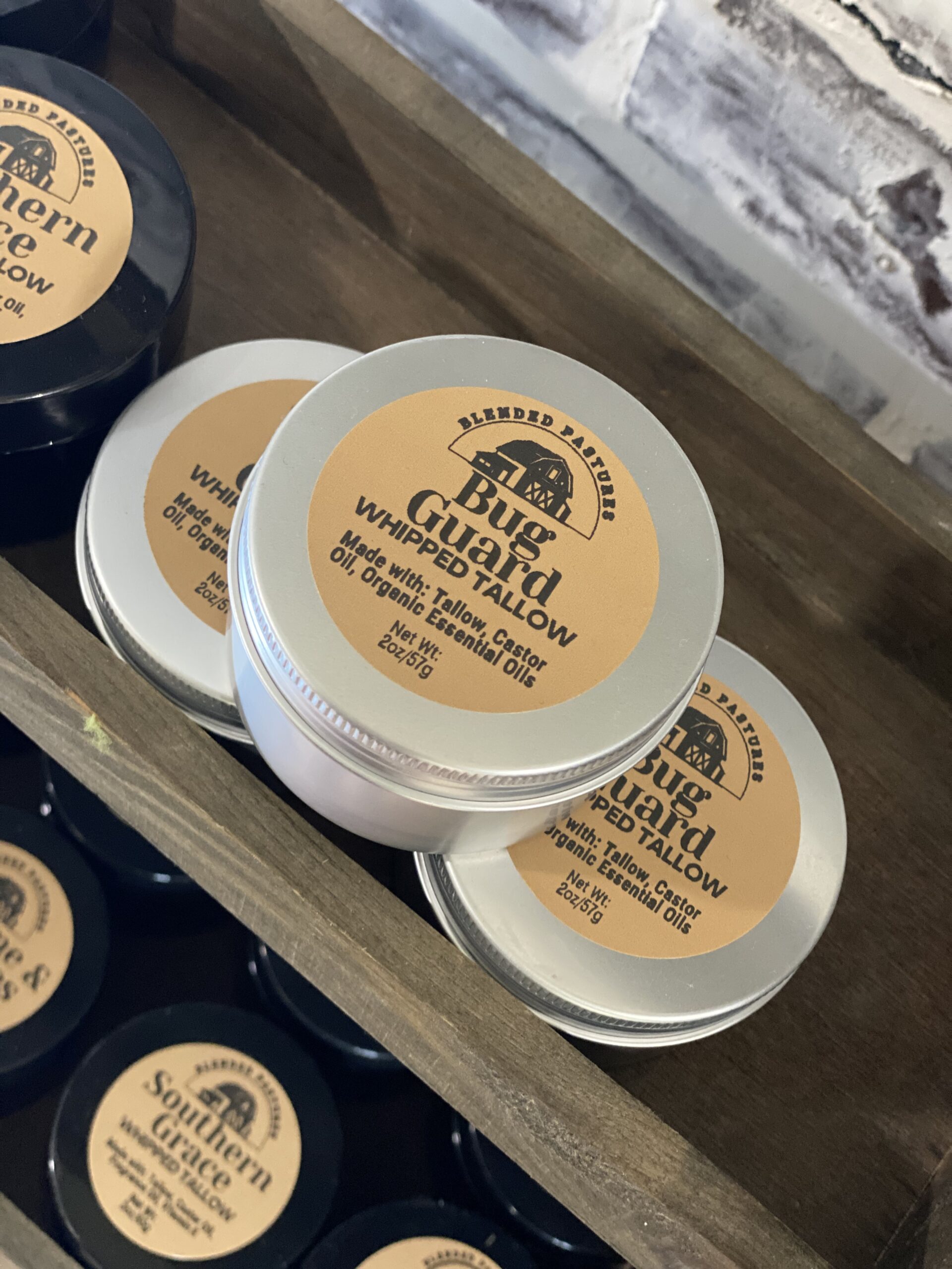 Bug Guard Whipped Tallow is natural bug repellant tallow skincare with rich moisture and a bold herbal scent. Farm-made by Blended Pastures Farmstead.
